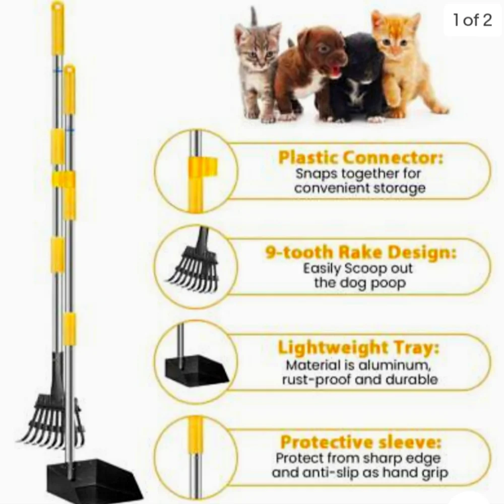 FOCUSPET Dog Pooper Scooper Upgraded Adjustable Handles ~NEW in box~